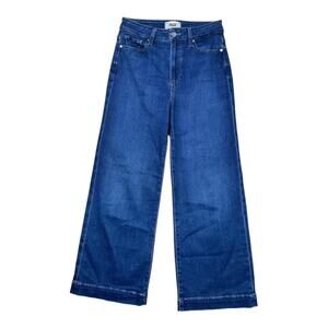 Paige Jeans Womens 27 Blue Anessa Wide Leg Cropped High Rise Stretch The Disco